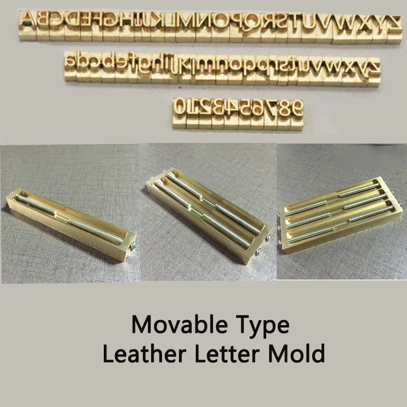 Movable Type Leather Letter Mold One/two/three Holder Free Combination Name Emboss Branding Custom Initial Alphabet Hot Stamping