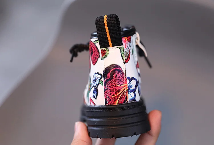 Children's Boys Girls Spring Autumn Print Kids British Style Casual Boots Soft Non-slip Wear-resistant Kid's Shoes_voghion.com