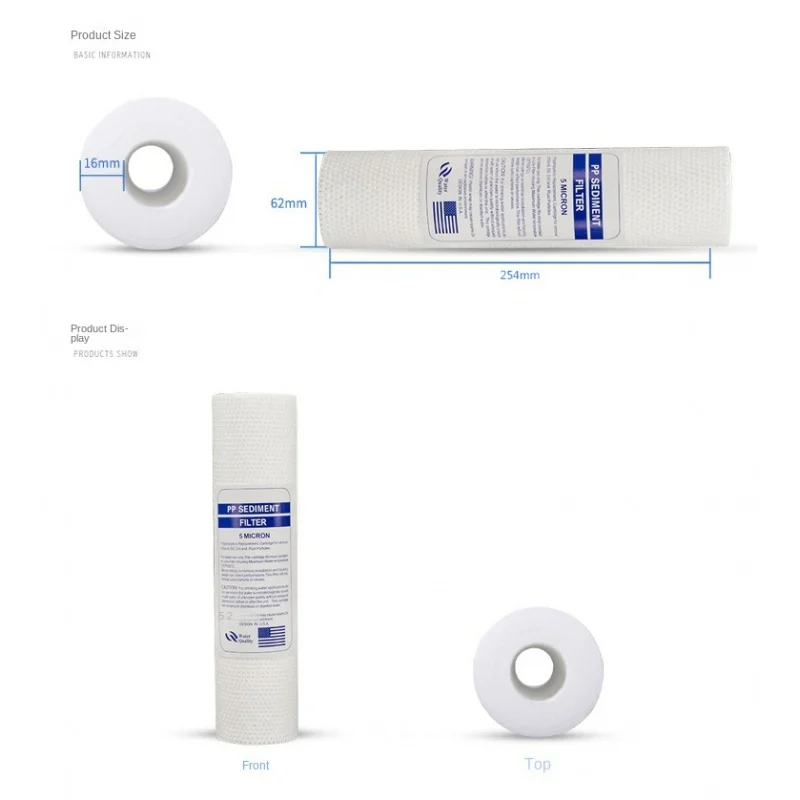 PPF Sediment Water Purifier Front Filter Cartridge Replacement Reverse Osmosis 10pcs 10 INCH 1&5 Micron 120g/tablet water filter accessories replacement reverse osmosis membrane filter housing