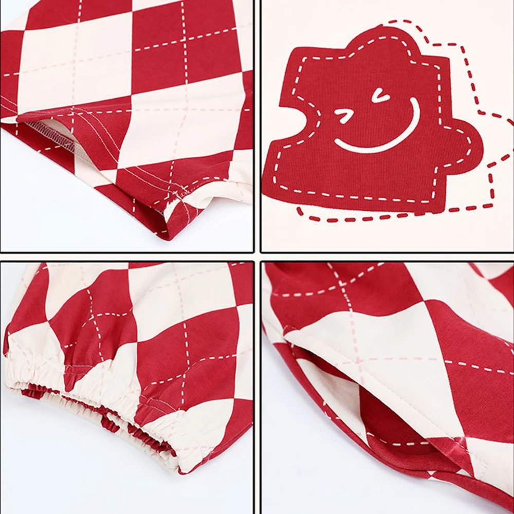 M-2XL 100% Cotton Cute Sweet Cartoon Home Clothes 2024 New Summer Short Sleeve Sleepwear Breathable Comfortable Women's Suit