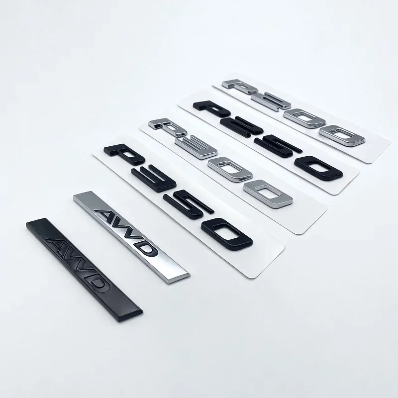 3D Nero Argento Lettere P200 P250 P300 P350 Awd Emblema Per Jaguar Car Fender Tronco Posteriore Xf Xe I-Pace E-Pace F-Type Logo Sticker