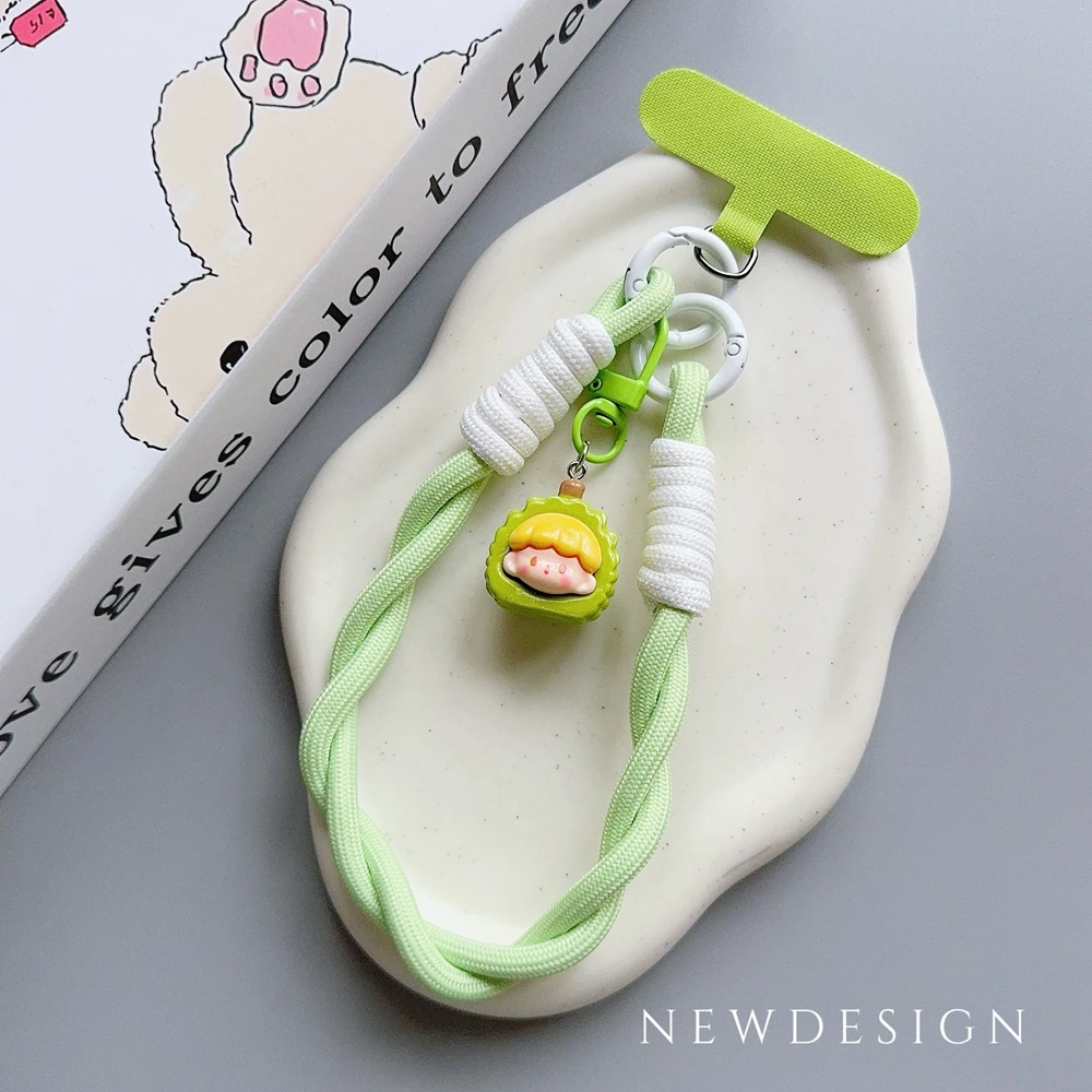 Neue Universal Geflochtene Handy Lanyard Strap 3D Cartoon Hängende Kette Ring Schnur mit Patch Handgelenk Strap Handy Abnehmbare – Detail 8