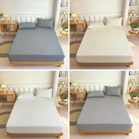 Housses de matelas de couleur unie, drap-housse réglable et antidérapant avec bande élastique pour Queen King 90/140/160x200 5