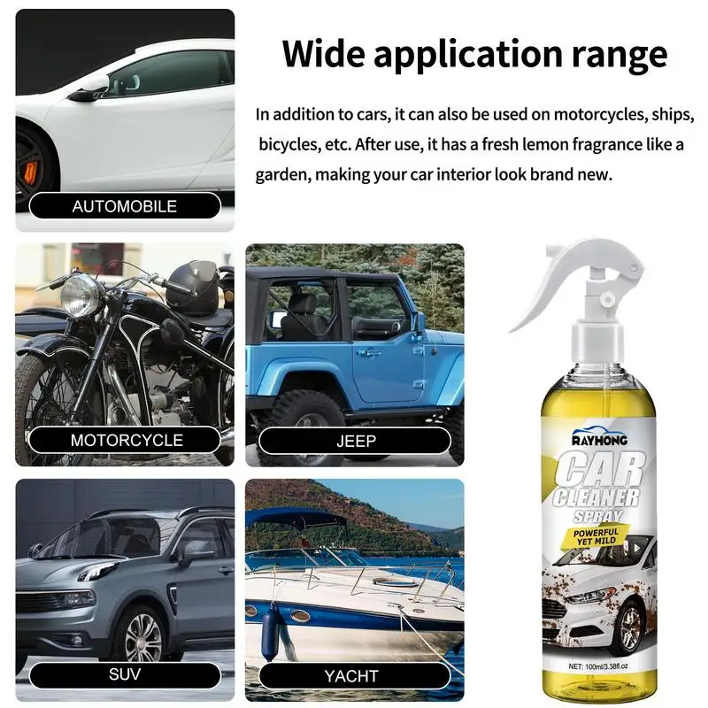 Car Cleaning Spray Cleaner A Streak-Free Shine Deep Cleaning Foaming Action  100ml Ceramic Coating For Cars Accessoeies - AliExpress