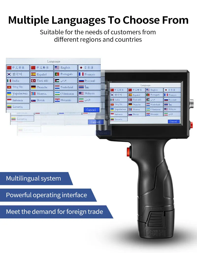 portable printer QR Bar Batch Code Date Logo Expiry Label Portable Handheld Jet