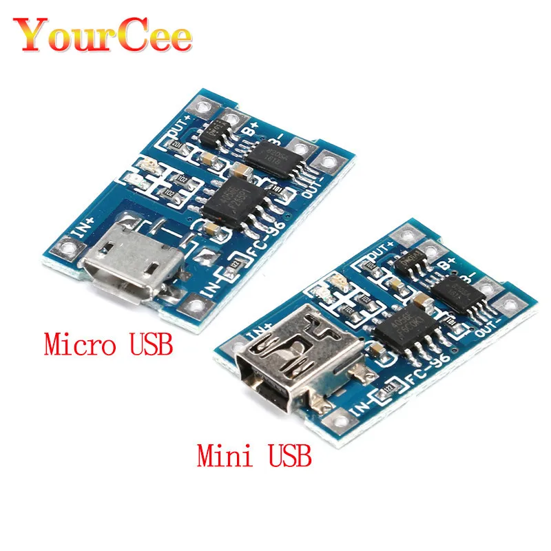 5pcs 마이크로 USB 5V 1A 18650 TP4056 리튬 배터리 충전기 모듈 충전 보드 보호 듀얼 기능 1A 리튬 이온