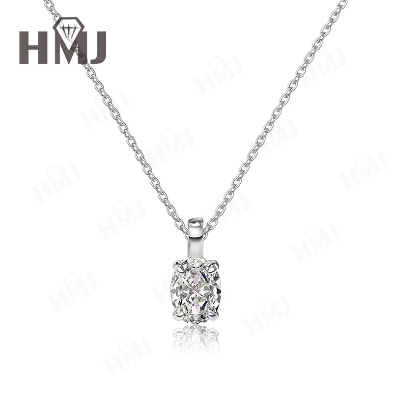 1ct/1,5ct/2ct/3ct Ovaler Schliff Moissanit-Halskette D-Farbe VVS1 925 Sterling Silber Solitär-Anhänger Alltagsschmuck für Frauen – Detail 4