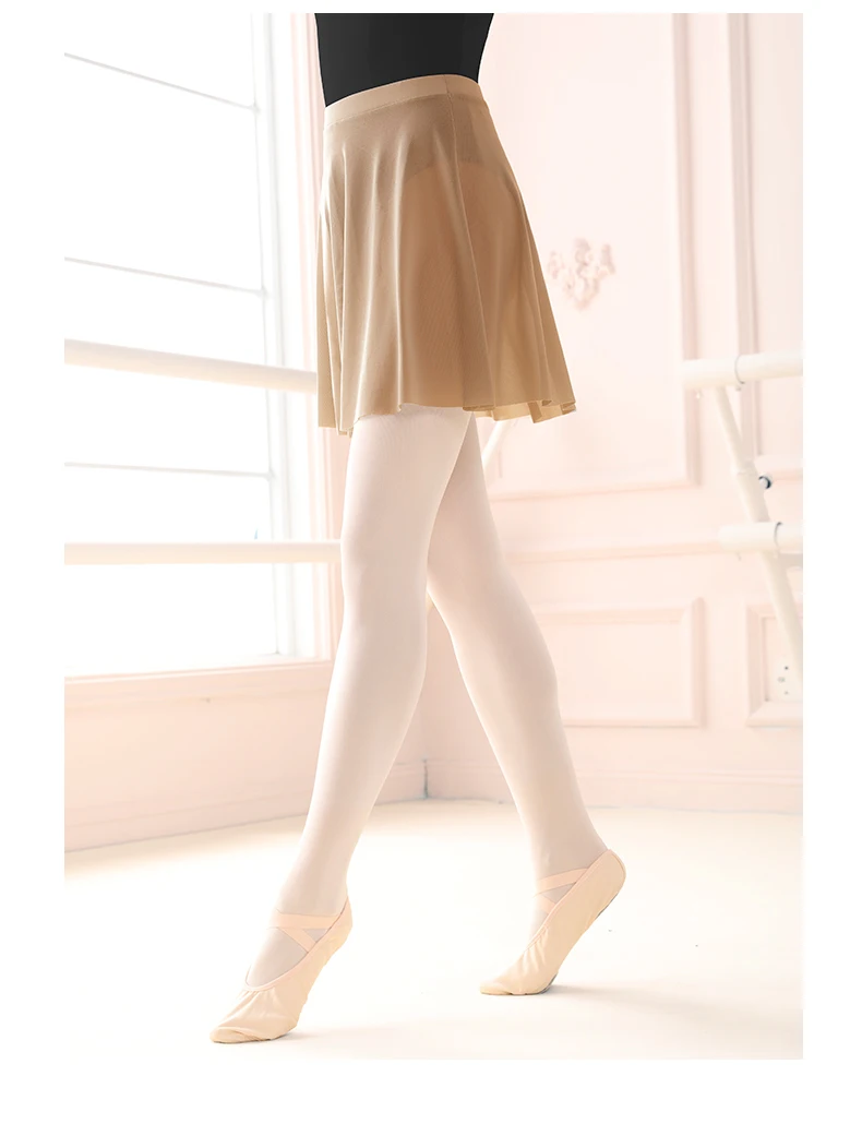Frauen Ballett Tanz Rock Erwachsene Stretch Taille Mesh Tüll Wrap Praxis Training Tutu Röcke Tanz Tragen – Detail 12