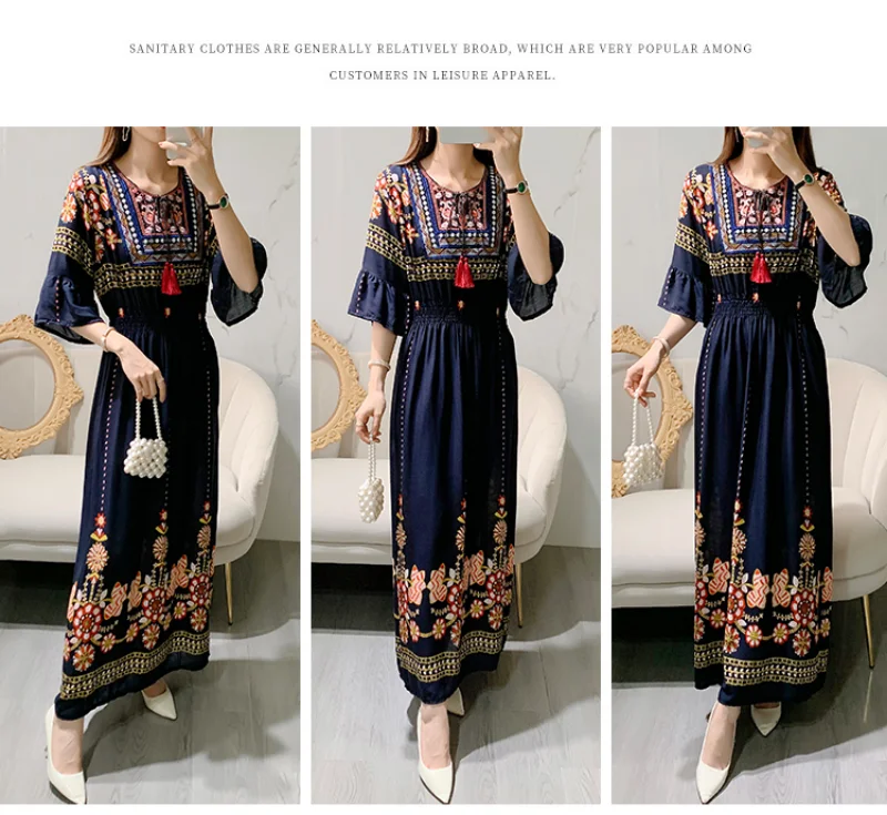 Bohemian Long Tassel Women Dress - Vintage Style