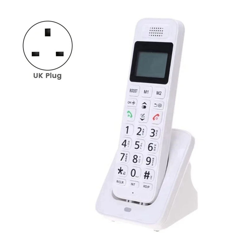 ELECT-D1018 Telephone Business Office Home Handheld Digital Wireless Telephone Low Radiation With LCD Display UK Plug