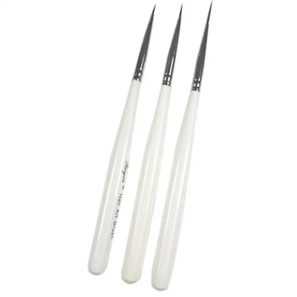 3Pcs Acrylic Nail Art Brush Liner Painting Drawing Pen Manicure Tool Set Kit 3