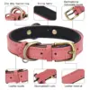 CP250-1--vintage sofa leather pet collar, ultra-fine fiber lychee pattern fabric substrate, zinc alloy D-ring and needle buckle 2