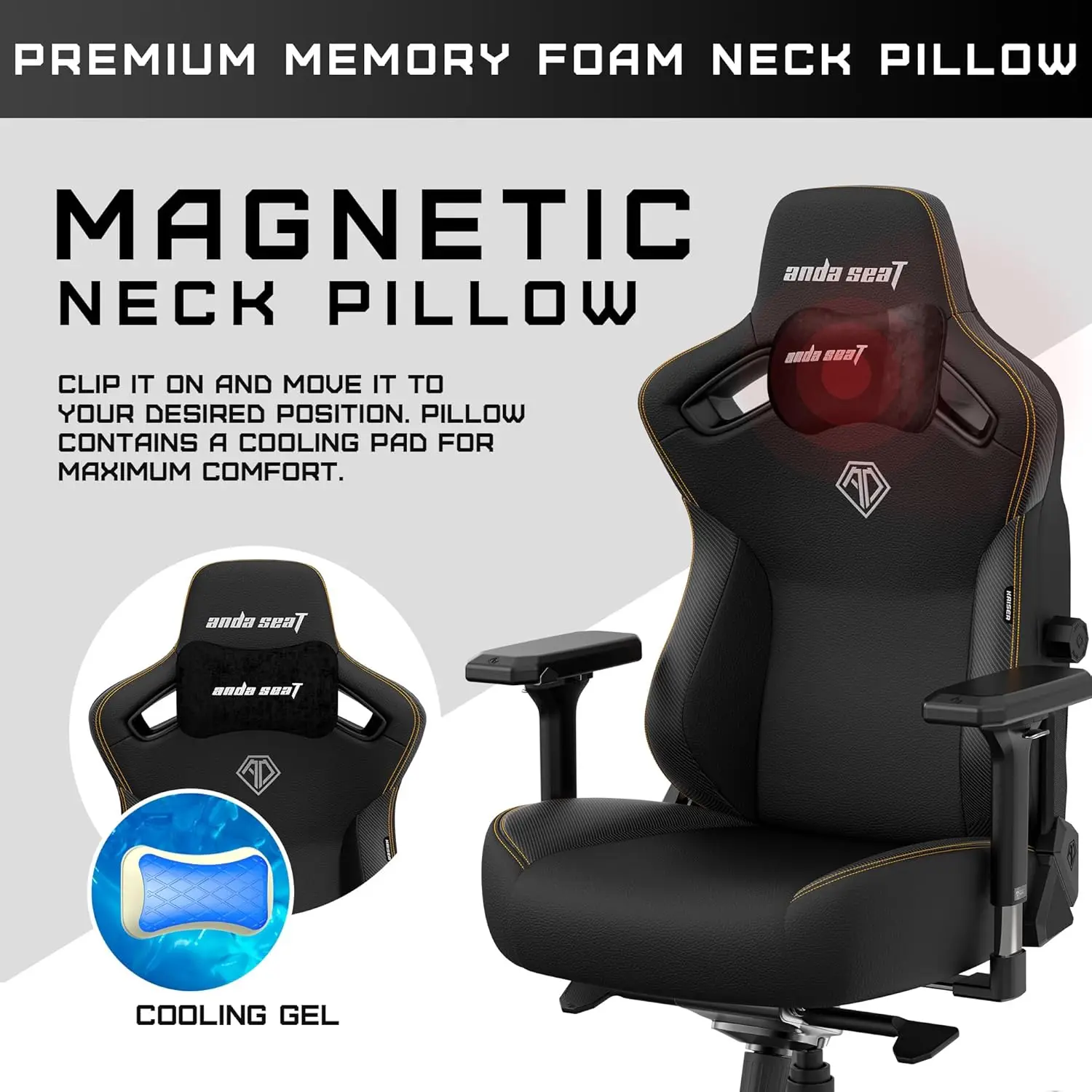 Kaiser 3 XL Gaming Chair for Adults - Ergonomic Black Leather Gaming Chairs with Lumbar Support 3
