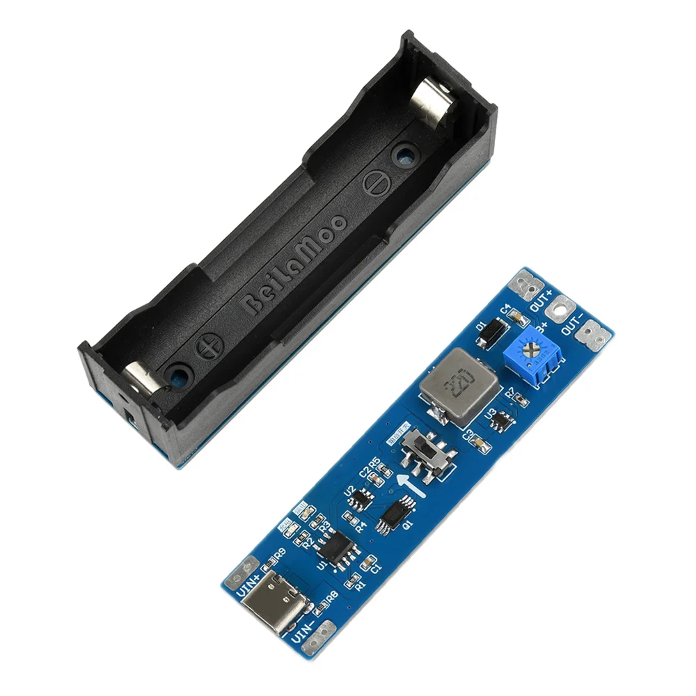 Versatile Type C Li-ion Battery Booster & Regulator Module (3.7V to 12V Adjustable)