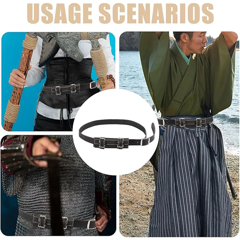 Herren Schwertgürtel Party Cosplay Böser Schwertgürtel, PU-Leder Messerständer Schultergurt Zubehör – Detail 6