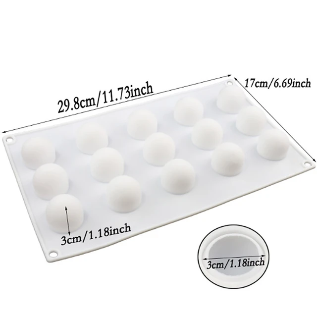 3D Silicone Molds Mini Truffle 15 Hole Round Ball Shaped Baking Moulds Cake  Mold for Dessert