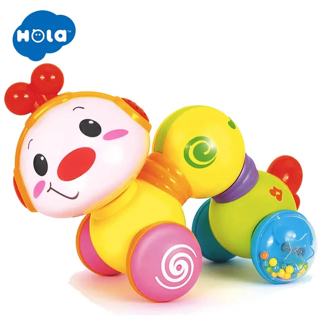 HOLA Baby Developmental Inchworm Crawling Toys - Press and Go Toy with Light Up and Music for 6 to 12 Months 1