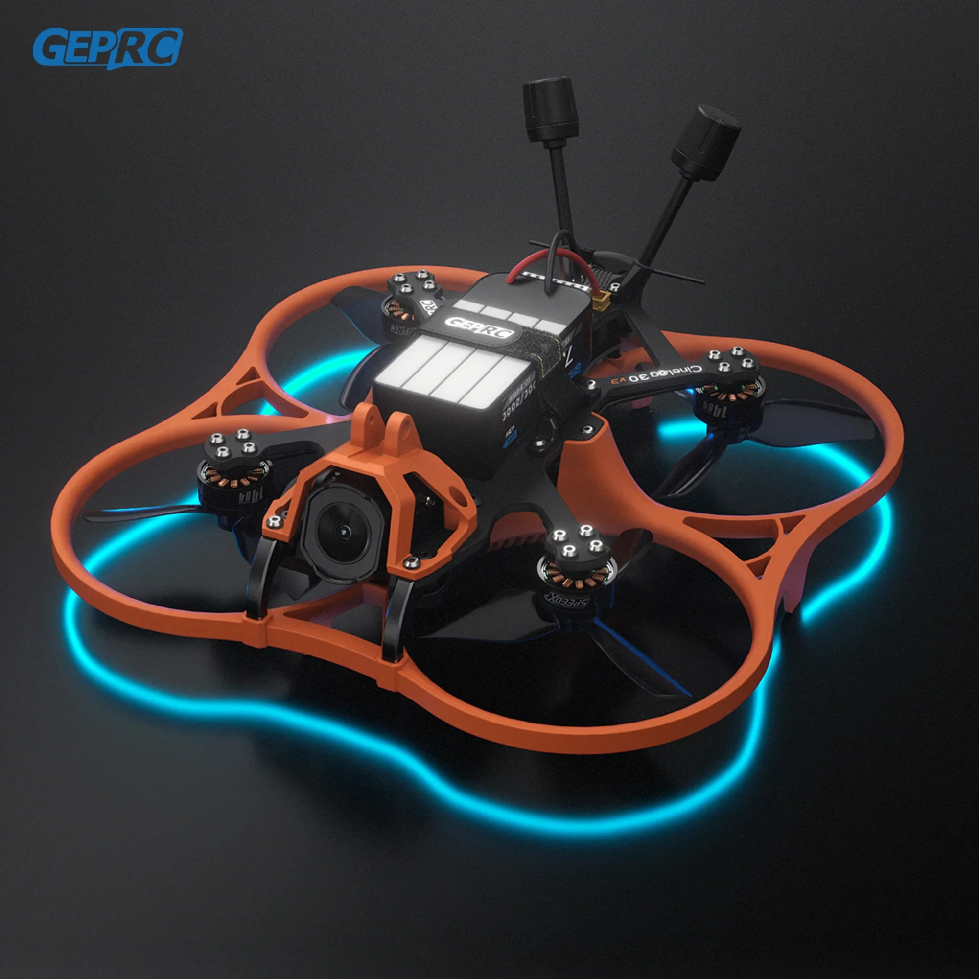 Drone FPV Cinelog30 V3 O4 PRO en vol, capturé dans un environnement extérieur avec un ciel bleu