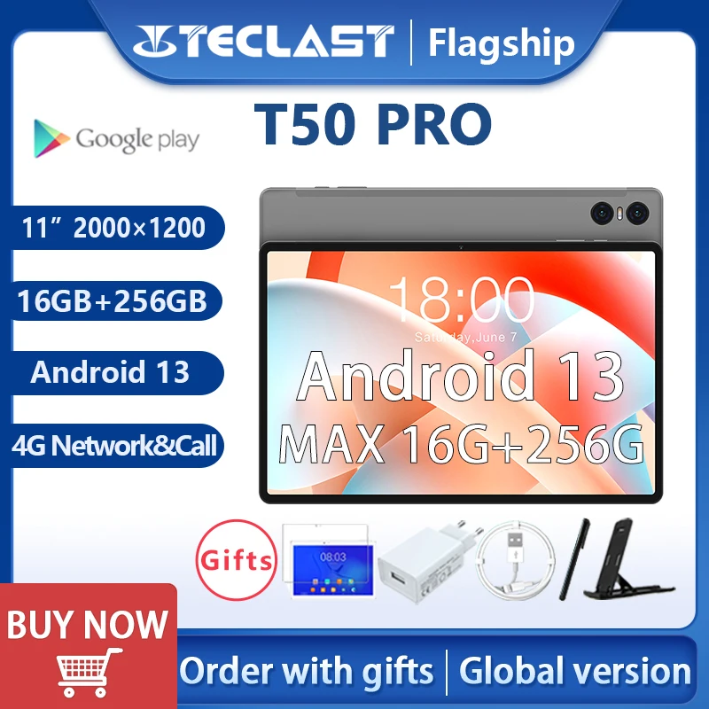【NEW】Teclast T50 PRO Tablet MAX 16GB+256GB 11" 2K Android 13 2000x1200 ...