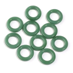 Colorful Imitation Jade Glass Rings - Set of 10 Lampwork Jewelry Accessories - 25mm (Green)