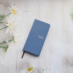 Premium PU Leather Weekly Planner and Journal Cover - Perfect for Students and Professionals (Blue)