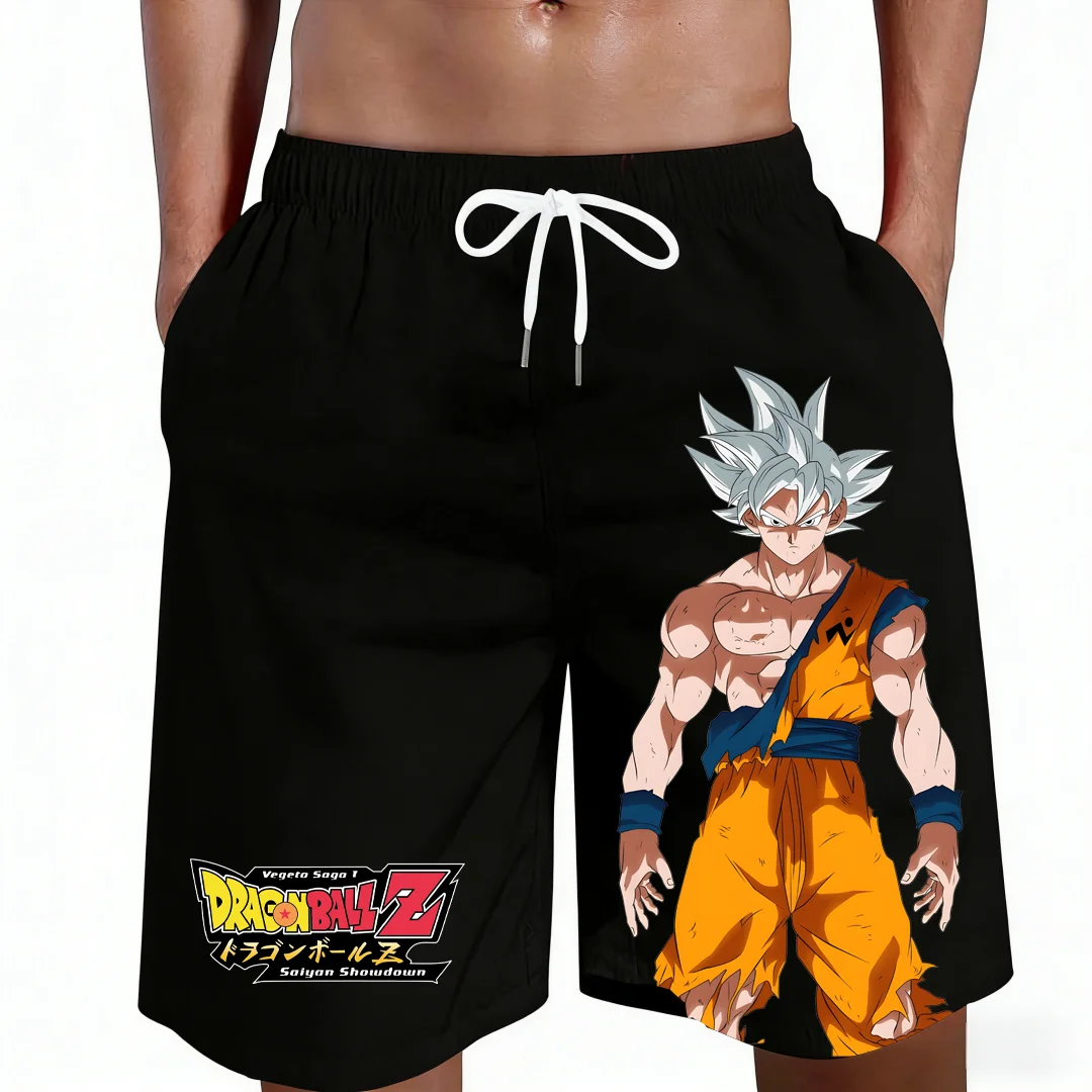 2026 Neue Dragon Ball Goku Ultra Instinct Anime-Print Strandshorts Lässige Weite Familien-Partnerlook Outfits Sommer Schnelltrocknende Sportshorts