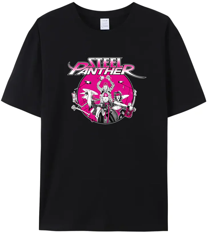 

Steel Panther Men's T-Shirt High Quality 100% Cotton Hip Hop Heavy Metal Rock Hip Hop tees