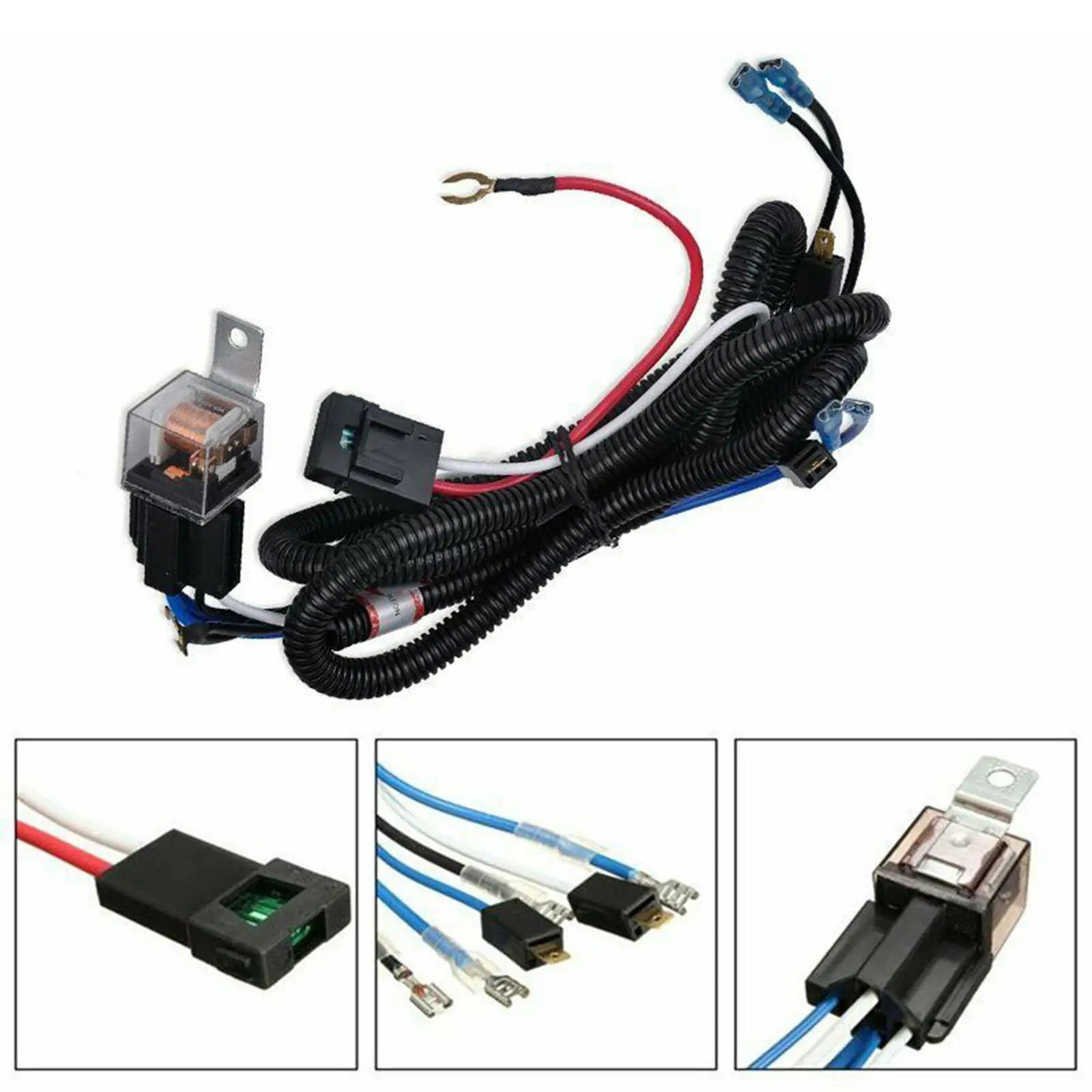 12V / 24V Horn And Wire Harness Relay for Car Grille Assemble Blast Sound Total Length 170cm Auto Spare Parts