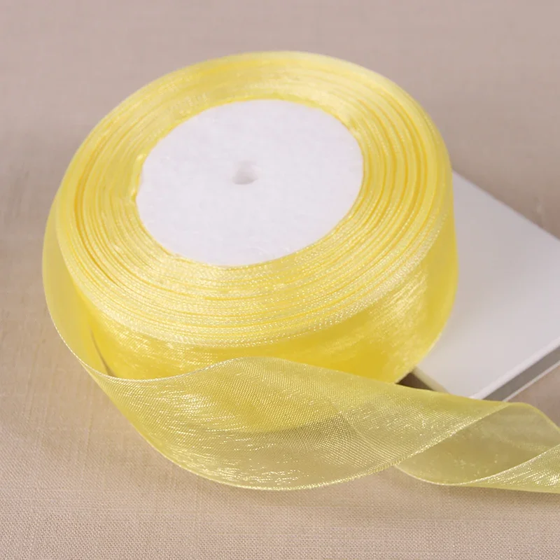 Burgundy Transparent Organza Ribbon for DIY Crafts and Decorations