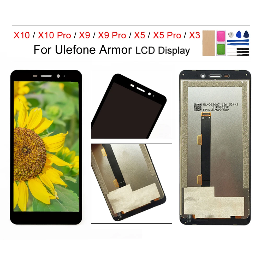 

LCD Display and Touch Screen Digitizer Assembly, for Ulefone Armor X9 Pro,X10, X5 Pro, X3, LCD Screen Replacement