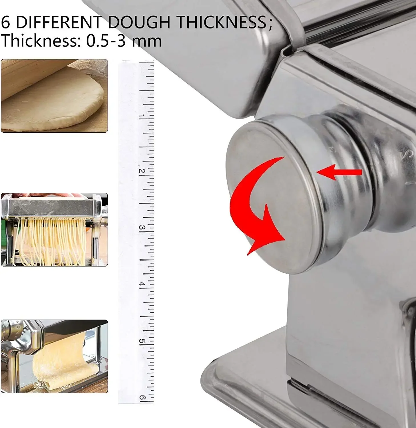New Pasta Maker Roller Machine Fresh Noodle Spaghetti Stainless Steel
