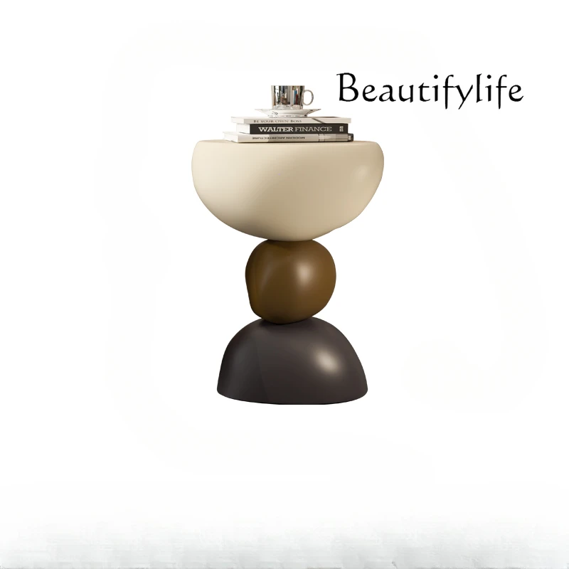 

Sofa Side Floor Decoration Cream Style Living Room Storage Coffee Table High-Grade Decoration