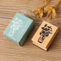 Creative Stationery Retro Literary Wooden Seal Stamp for Personalized DIY Projects (B)