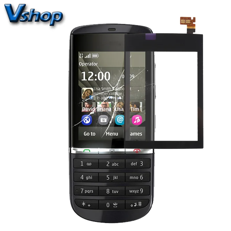 3.0" High Quality For Nokia Asha 300 N300 Touch Screen Digitizer Sensor Outer Glass Lens Panel Black，front glass Replacement