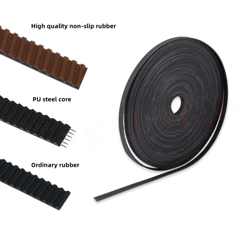5M/10M/20M/50M/lot GT2-6mm/10 mm Terbuka Timing Belt GT2 Belt karet Serat Aramid Memotong 3D Printer Grosir 3d printer belt