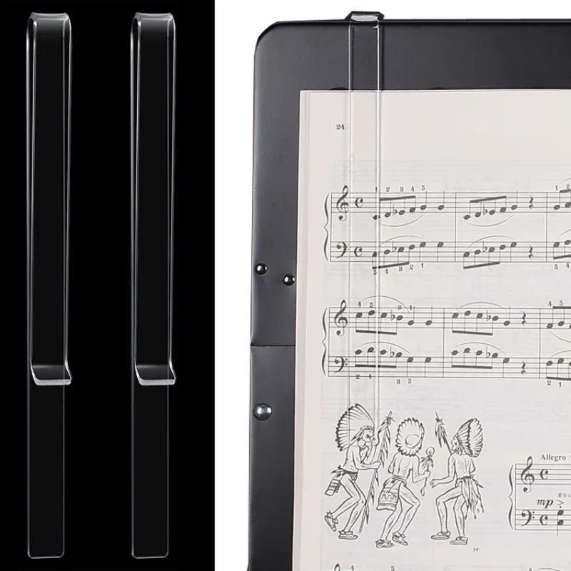 2Pcs Music Stand Clips,acrylic Transparent Music Score Clips, Guitar and Piano Score Clips Music Page Holder Clips