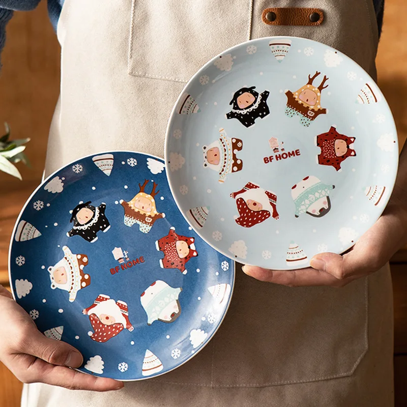 

Ceramic Dinner Plate Dinner Plates Dishes Porcelain Tableware Christmas Tableware Breakfast Flat Plate Ceramic dish