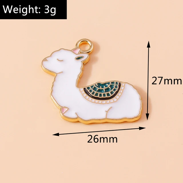 Duarte 20Pcs/Lot Cartoon Animal Charms Enamel Alpaca Charms