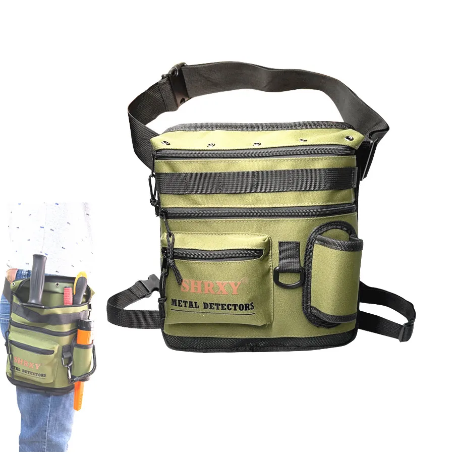 Metal Detector Pouch Bag Digger Waist Pack All Terrain Dig Pouch Garden Detecting Accessories Tools Digger Shovel Bag-green 4