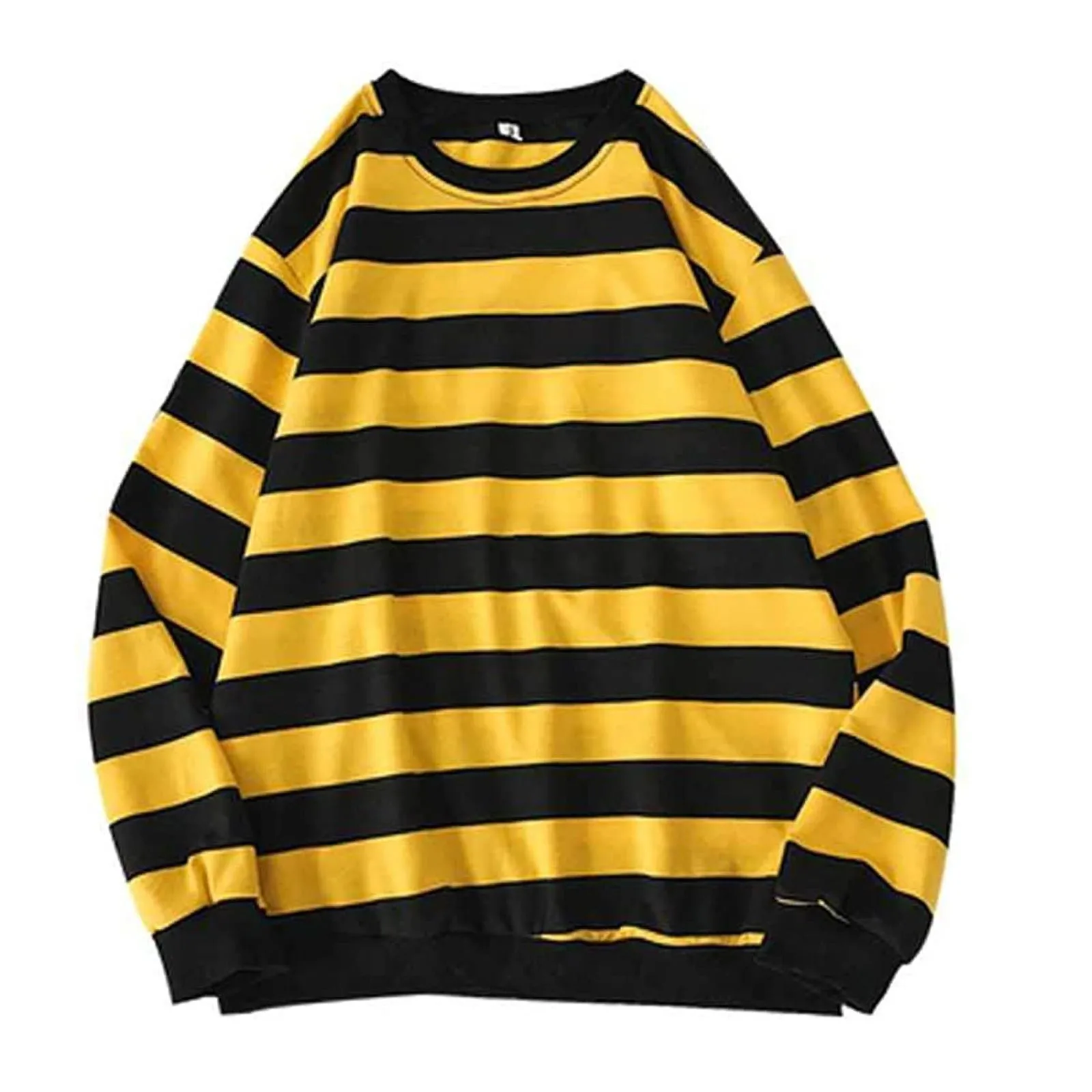Striped Sweatshirts Mens Casual Shirts O Neck Striped T-Shirts Long Sleeves Pullovers Men Loose Tops Red White Stripes Shirt