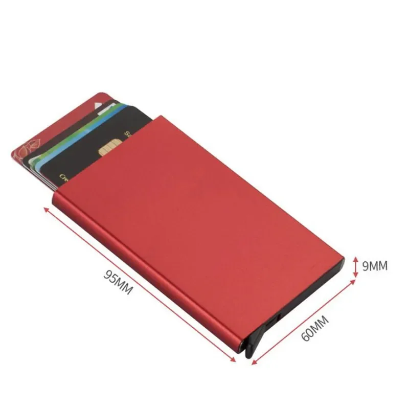 Aluminum Wallet Id Card Holder Automatic Pop Up ID Credit Card Box Slim Aluminum Wallet Pocket Case Bank Credit Card Case RFID Holder Storage Organization