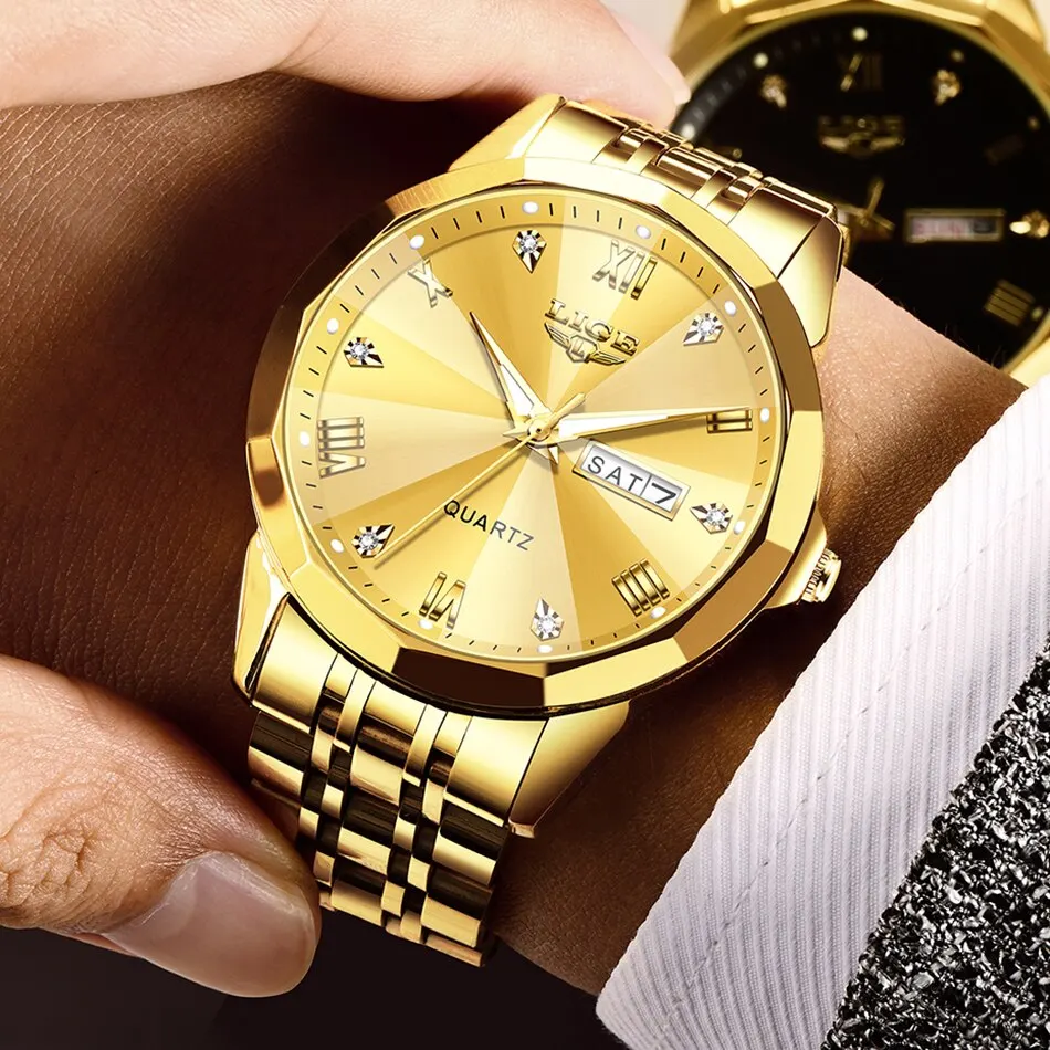 LIGE New Quartz Watch For Men Top Luxury All Steel Design Fashion Business Wristwatch Men Waterproof Watches Man Montre Homme