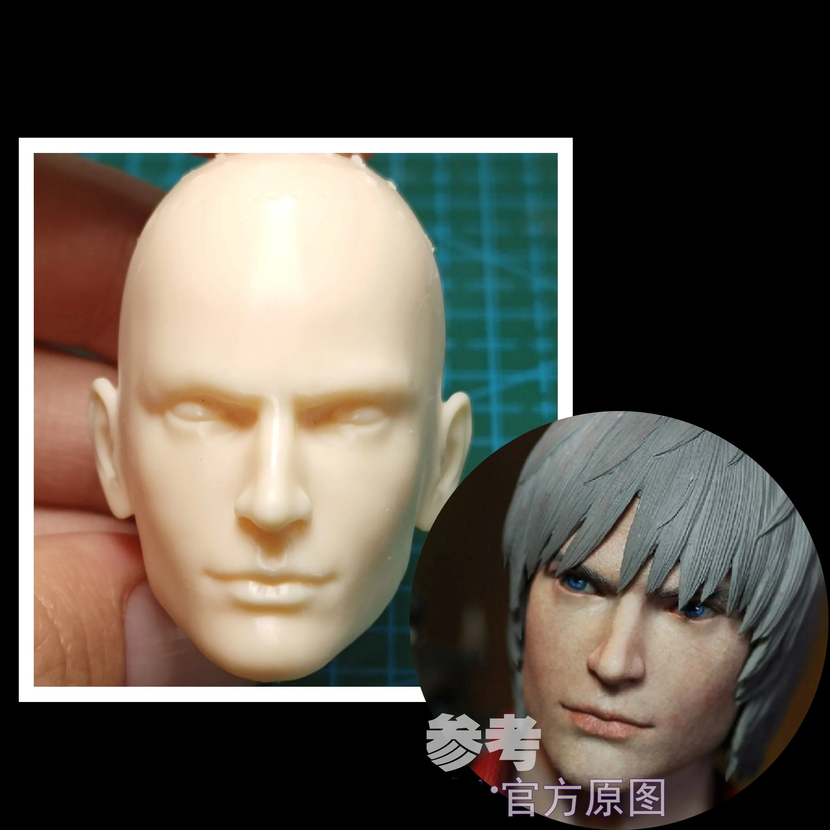 

1/6 Unpainted Male Head Sculpt Carved Model Fit 12" Action Figure Body Dolls