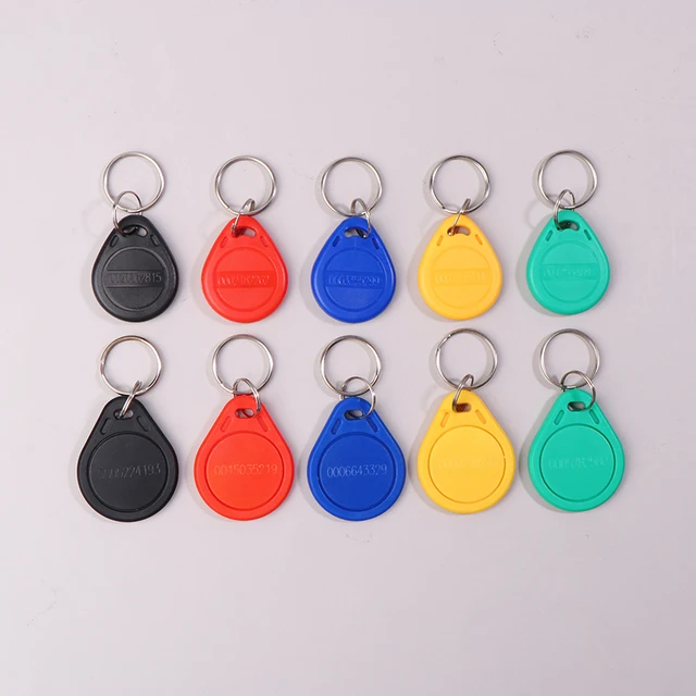 10Pcs 125KHz Read-Only RFID RFID TK4100 EM4100 Smart Chip Proximity Keyfobs Smart Secure Door Entry Access ID Keychain Token Tag 2