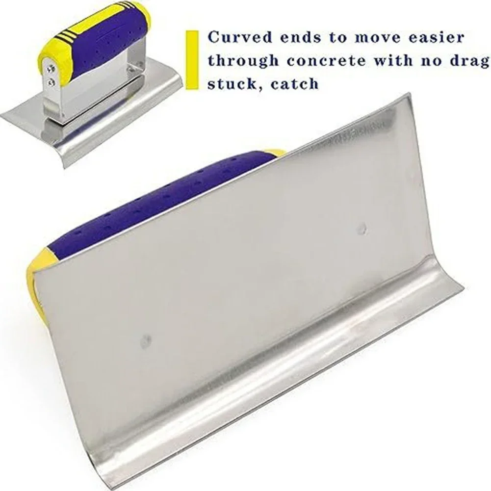 1pc Concrete Hand Steel Edger Curved End And Radiused Edge Design Ergonomic Handle Plaster Trowel tools