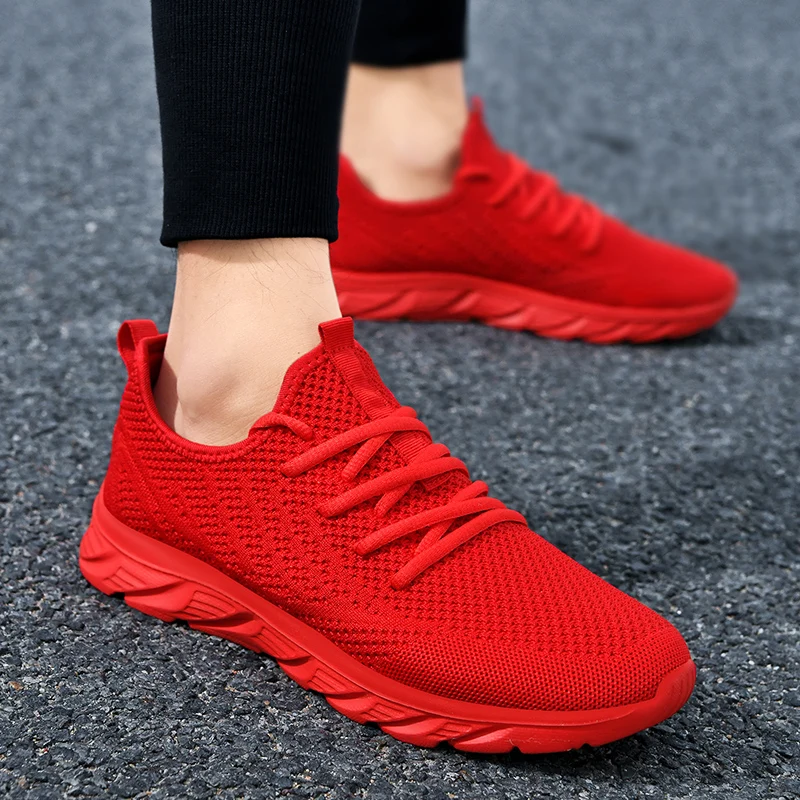 Sneakers Men Shoes Mesh Breathable New Casual Shoes Light Outdoor Walking Tenis Shoes Zapatillas Hombre Black Size 39-45 5