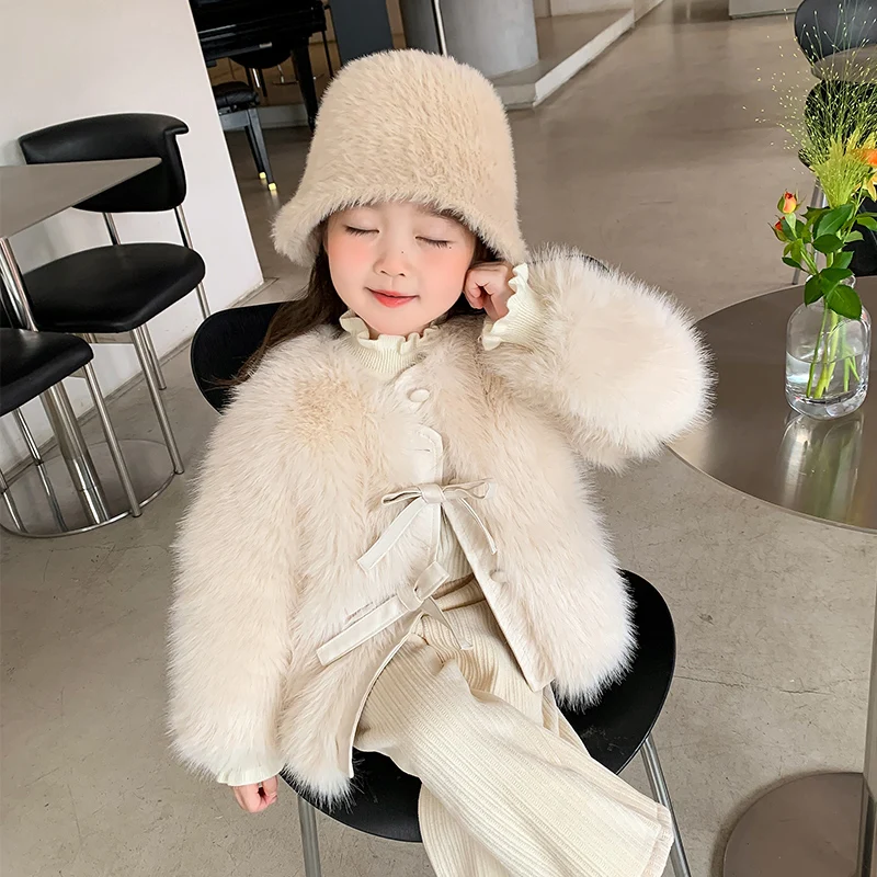 Veste Enfant Vintage Années 70 — Fausse Fourrure Bouclée Marron, Taille 6-7 Ans, Style Matelassé, Très Bon état