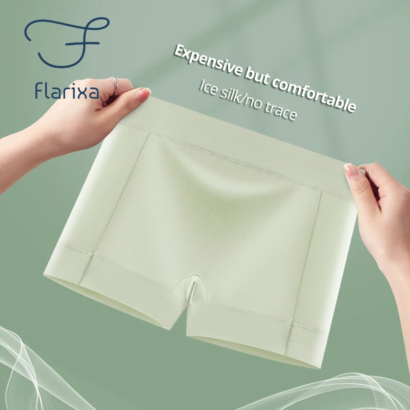Women Safety Shorts Large Size Under Skirt Seamless Ice Silk Boxer Briefs For Female Boyshorts Summer Safety Pants M-4XL Safety Shorts Safety Pants