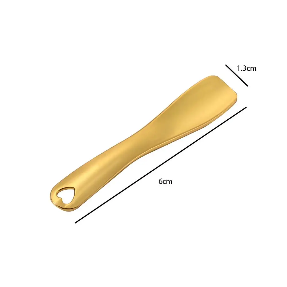 Reusable 1pcs Eye Cream Stick Silver Gold Makeup Tools Cosmetic Spatula Curved Scoop Cosmetic Spoons Makeup Mask Cream Spoon