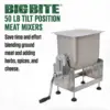 Products BigBite 50 Pound Capacity Tilt Meat Mixer Stainless Steel Motor or Grinder Not Included 13.5"L x 10.62"W x 14.12"H 2